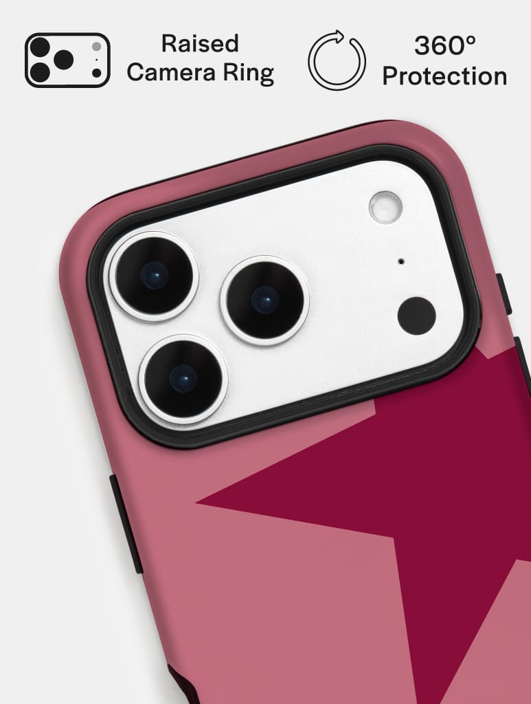 Two Stars Burgundy Ultra Protective iPhone Case Phone Cases Skinnydip London