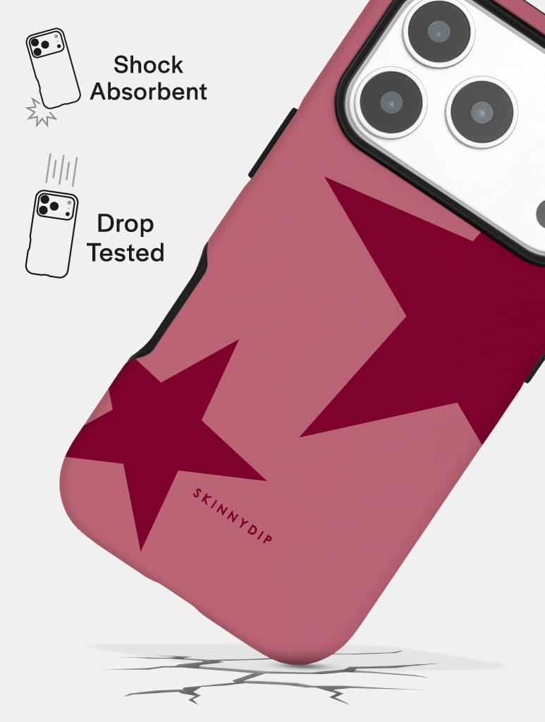 Two Stars Burgundy Ultra Protective iPhone Case Phone Cases Skinnydip London