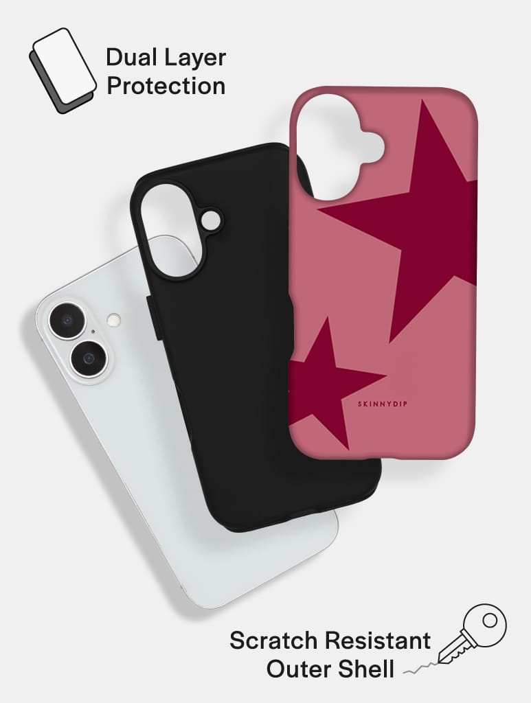 Two Stars Burgundy Ultra Protective iPhone Case Phone Cases Skinnydip London