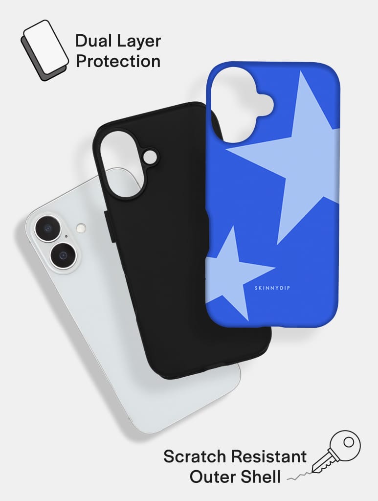 Two Stars Dark Blue Ultra Protective iPhone Case Phone Cases Skinnydip London