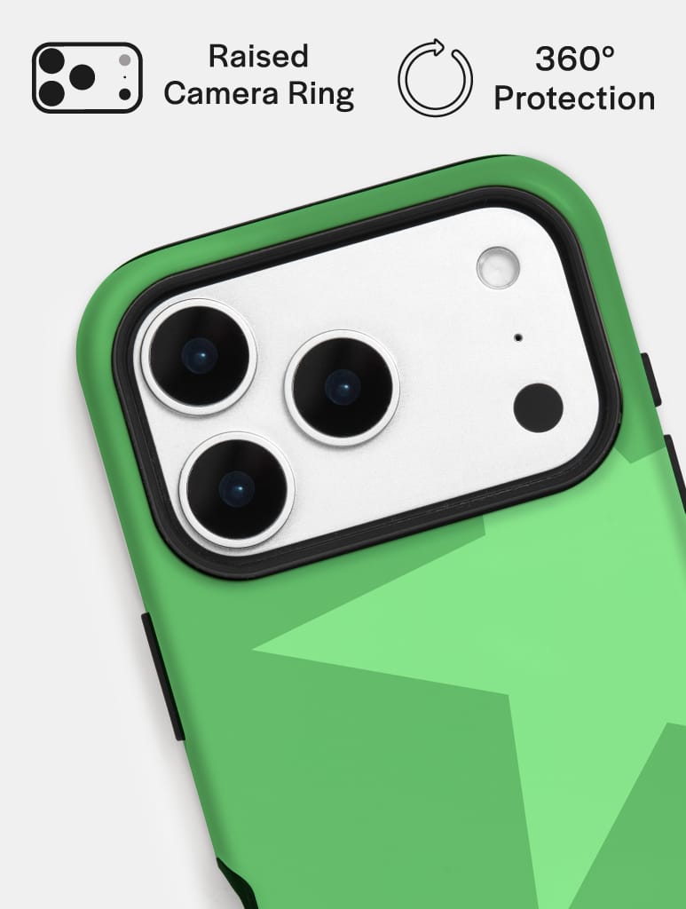 Two Stars Green Ultra Protective iPhone Case Phone Cases Skinnydip London