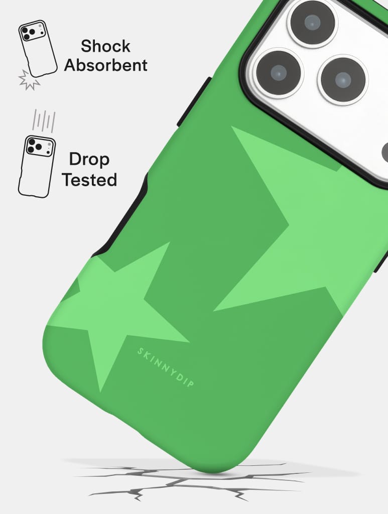 Two Stars Green Ultra Protective iPhone Case Phone Cases Skinnydip London