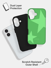 Two Stars Green Ultra Protective iPhone Case Phone Cases Skinnydip London