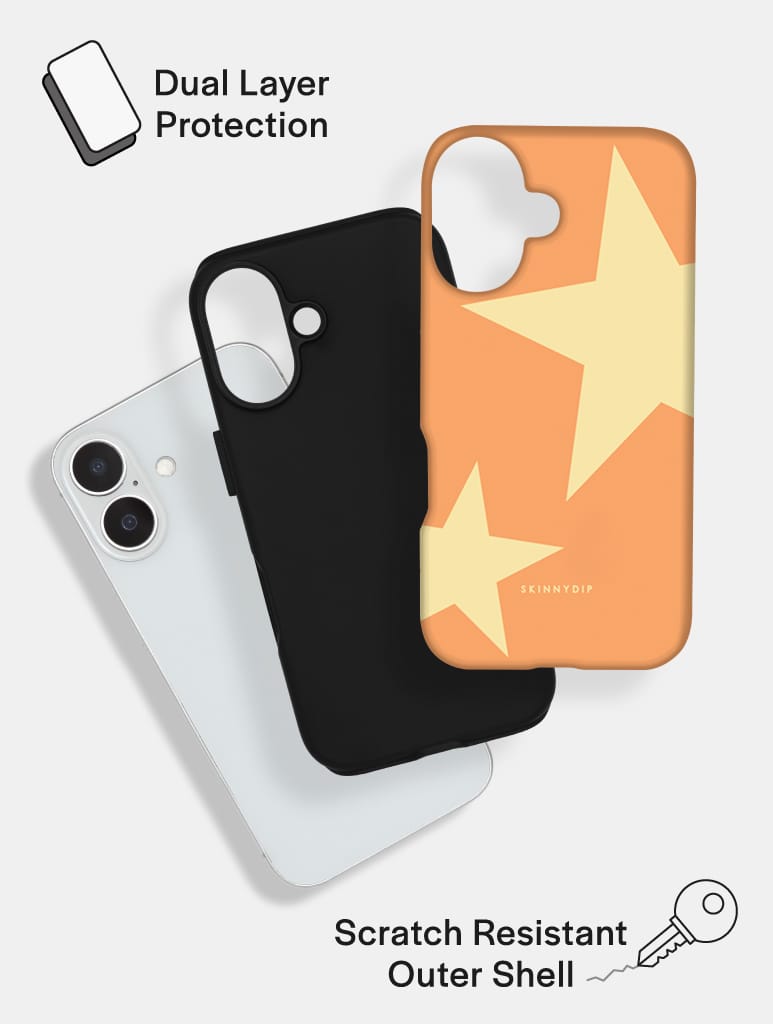 Two Stars Orange Yellow Ultra Protective iPhone Case Phone Cases Skinnydip London