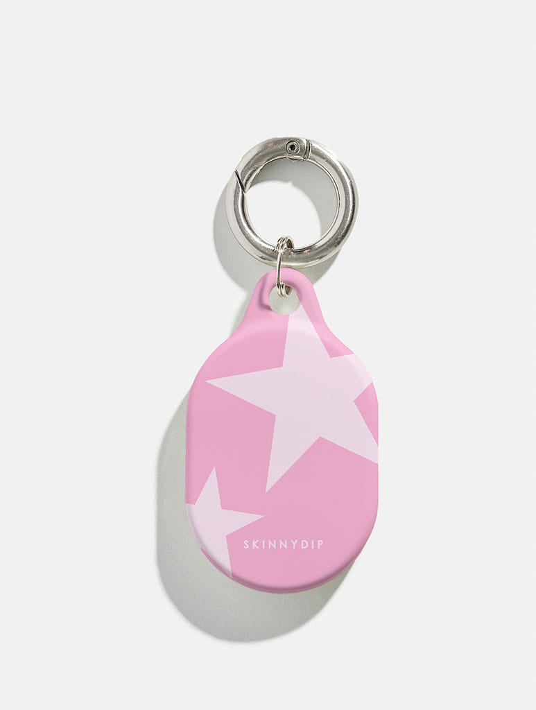 Two Stars Pink and White AirTag Case in Gloss AirPods Cases Skinnydip London
