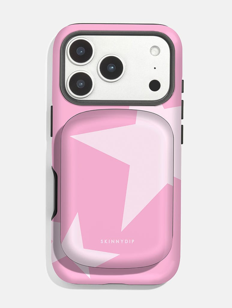 Two Stars Pink and White Portable Magsafe Charger Portable Chargers Skinnydip London
