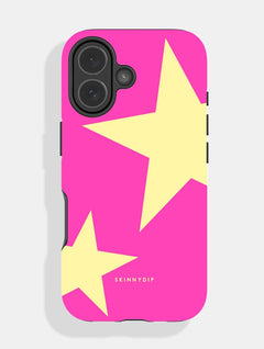 Two Stars Pink with Yellow Ultra Protective iPhone Case Phone Cases Skinnydip London