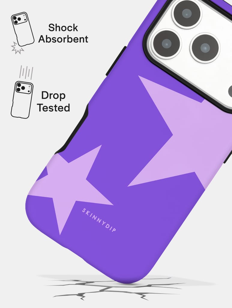 Two Stars Purple Ultra Protective iPhone Case Phone Cases Skinnydip London