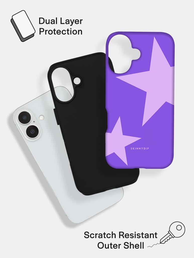 Two Stars Purple Ultra Protective iPhone Case Phone Cases Skinnydip London