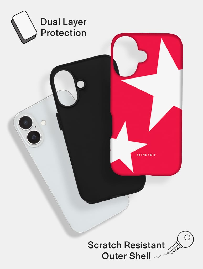 Two Stars Red White Ultra Protective iPhone Case Phone Cases Skinnydip London