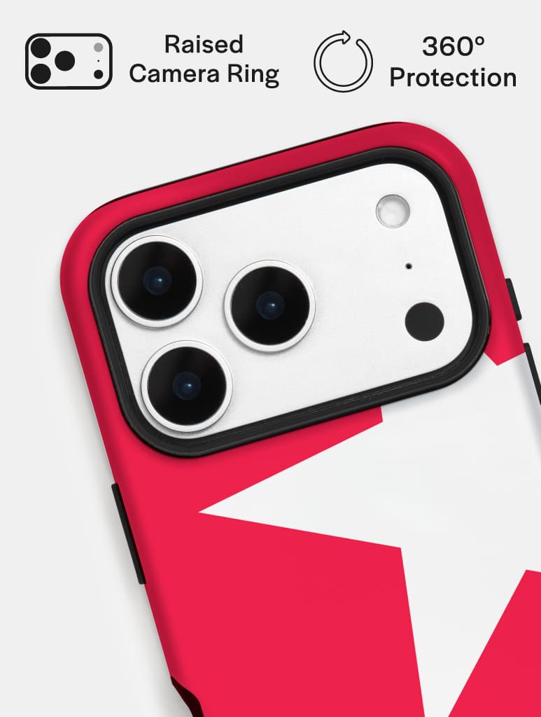 Two Stars Red White Ultra Protective iPhone Case Phone Cases Skinnydip London