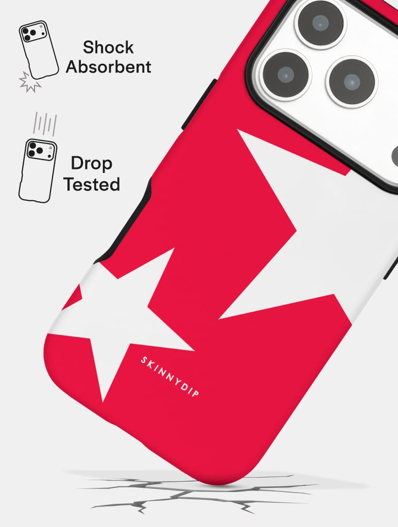 Two Stars Red White Ultra Protective iPhone Case Phone Cases Skinnydip London