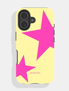 Two Stars Yellow with Pink Ultra Protective iPhone Case Phone Cases Skinnydip London