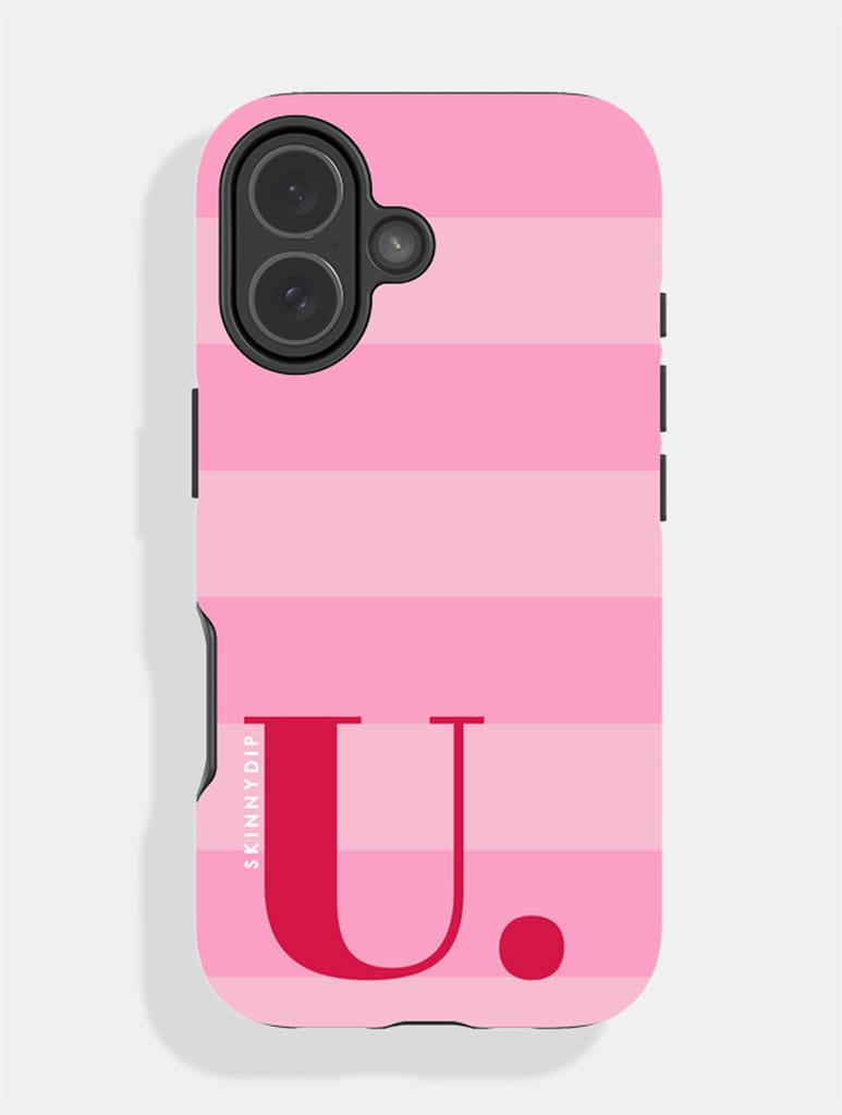 'U' Initial Patterned Pink Ultra Protective iPhone Case Phone Cases Skinnydip London