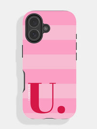 'U' Initial Patterned Pink Ultra Protective iPhone Case Phone Cases Skinnydip London