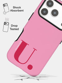 'U' Initial Pink Ultra Protective iPhone Case Phone Cases Skinnydip London