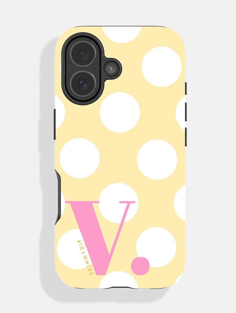 'V' Initial Patterned Yellow Ultra Protective iPhone Case Phone Cases Skinnydip London