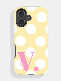 'V' Initial Patterned Yellow Ultra Protective iPhone Case Phone Cases Skinnydip London