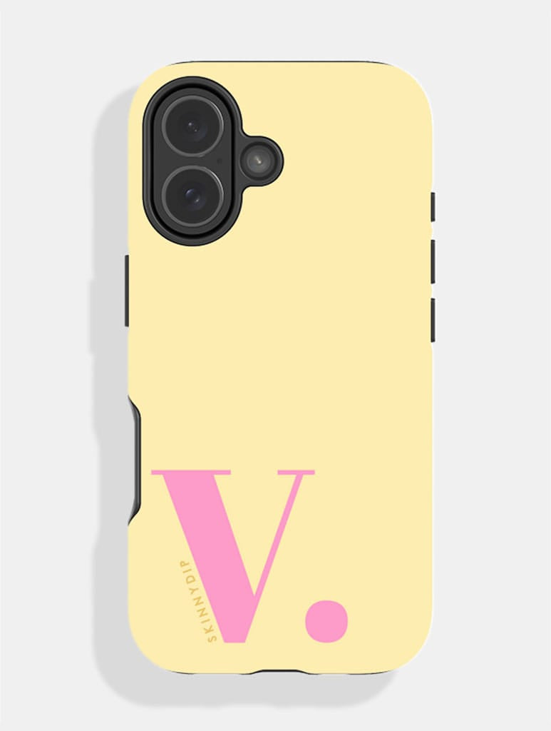 'V' Initial Yellow Ultra Protective iPhone Case Phone Cases Skinnydip London