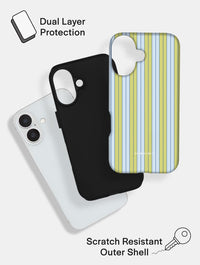 Vertical Stripes Baby Blue and Green Ultra Protective iPhone Case Phone Cases Skinnydip London