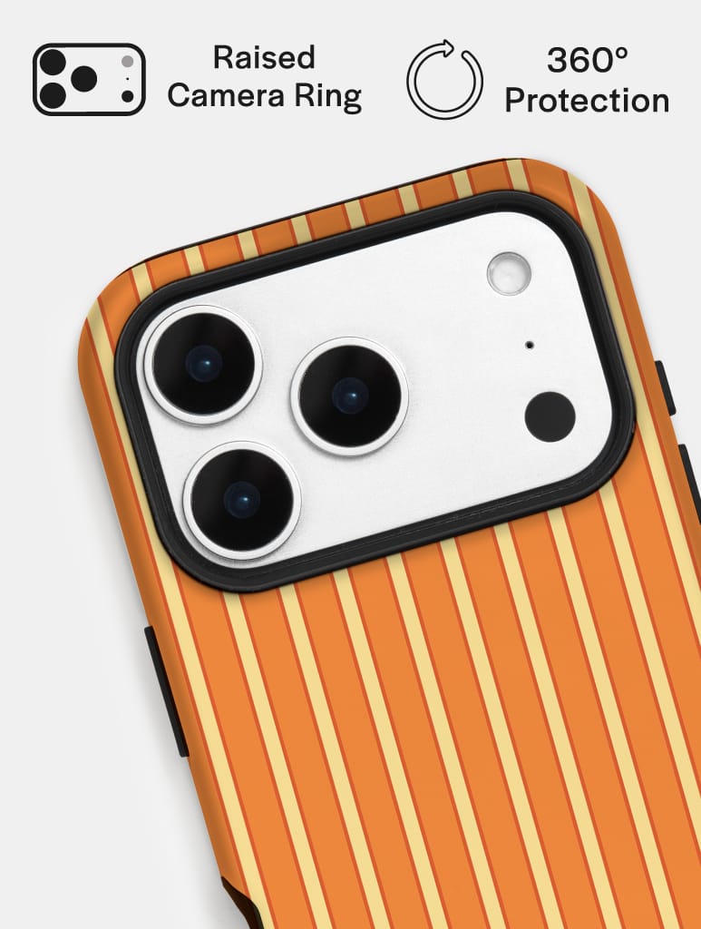 Vertical Stripes Orange and Yellow Ultra Protective iPhone Case Phone Cases Skinnydip London