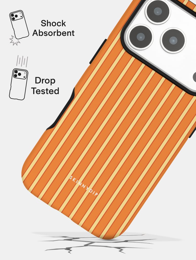 Vertical Stripes Orange and Yellow Ultra Protective iPhone Case Phone Cases Skinnydip London