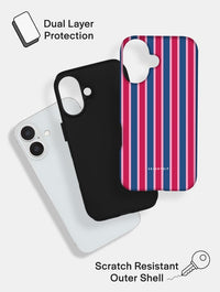 Vertical Stripes Pink Navy Ultra Protective iPhone Case Phone Cases Skinnydip London