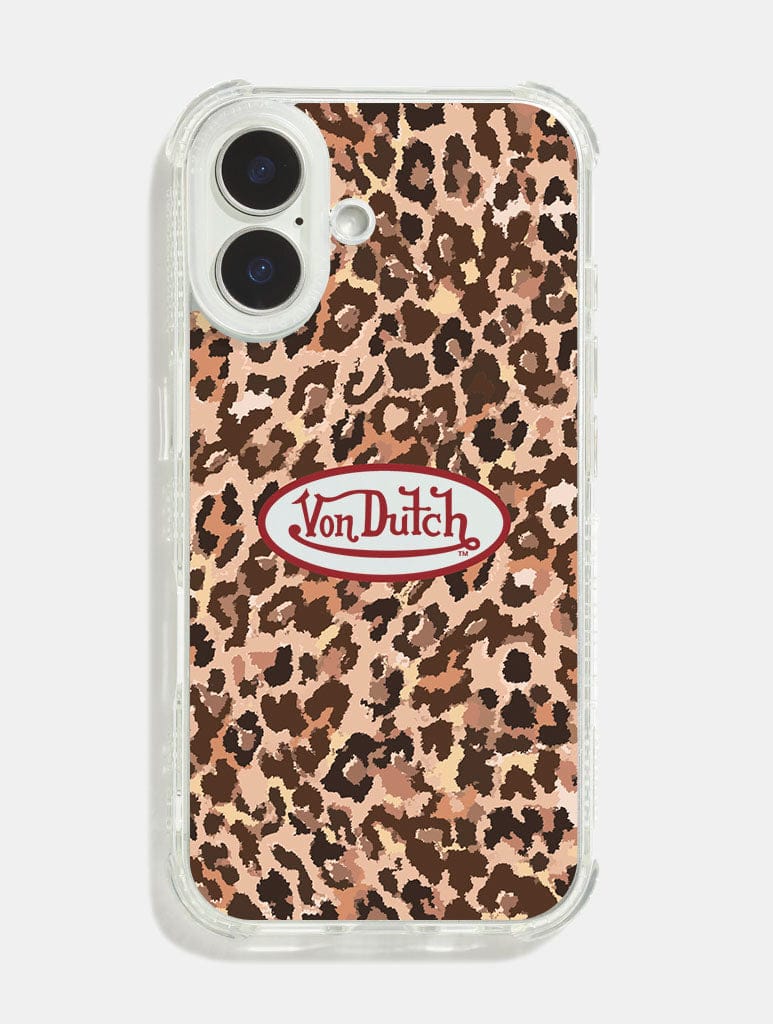 Von Dutch Leopard Logo Shock iPhone Case Phone Cases Skinnydip London