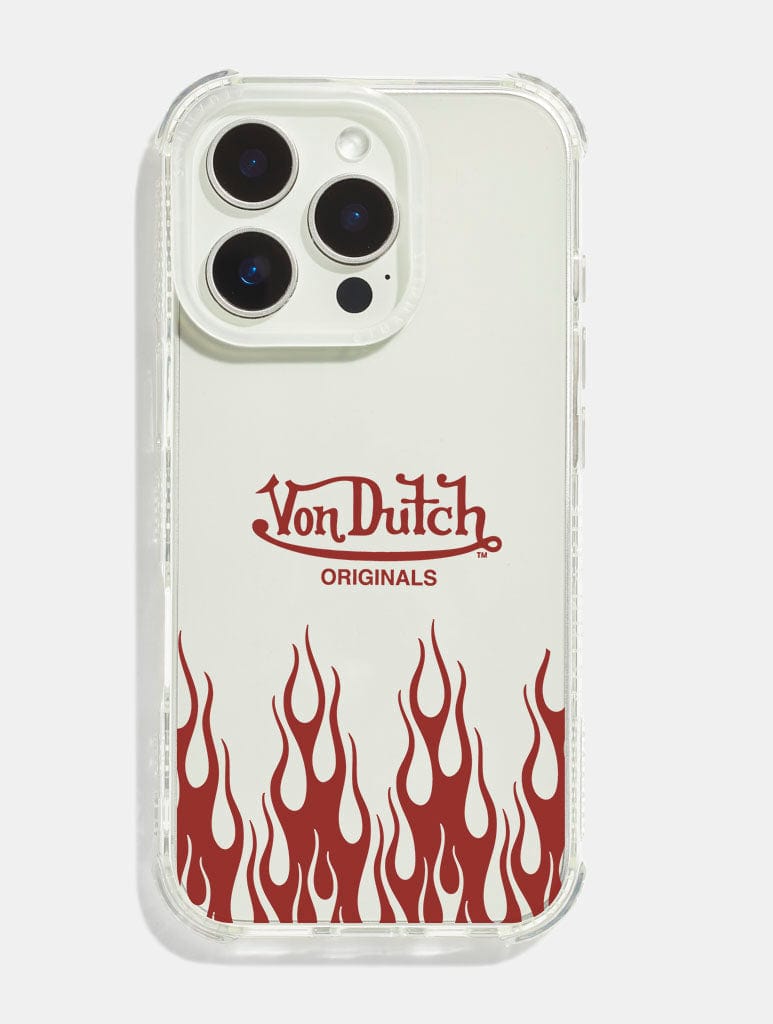 Von Dutch Red Flame Shock iPhone Case Phone Cases Skinnydip London
