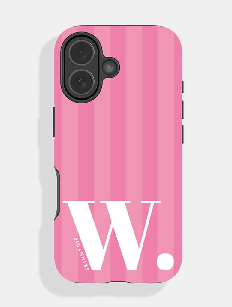 'W' Initial Patterned Pink Ultra Protective iPhone Case Phone Cases Skinnydip London
