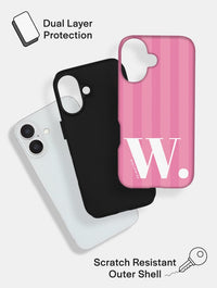 'W' Initial Patterned Pink Ultra Protective iPhone Case Phone Cases Skinnydip London