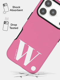 'W' Initial Pink Ultra Protective iPhone Case Phone Cases Skinnydip London