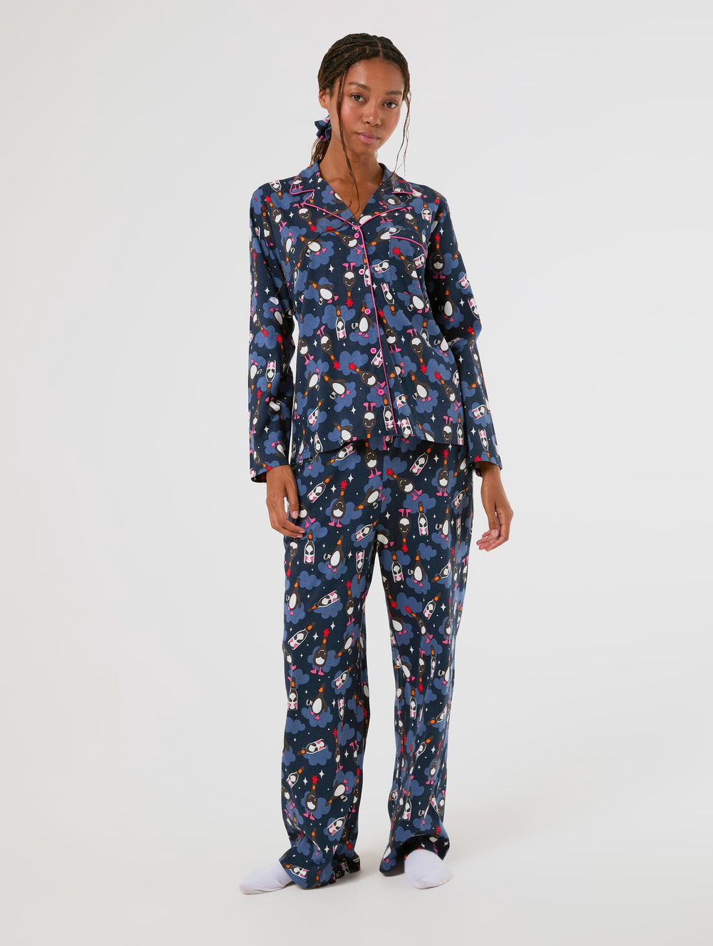 Wallace & Gromit x Skinnydip Feathers Pyjama set with Scrunchie Lingerie & Nightwear Skinnydip London