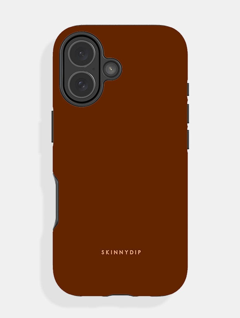 Warm Brown with Light Brown Solid Colour Ultra Protective iPhone Case Phone Cases Skinnydip London