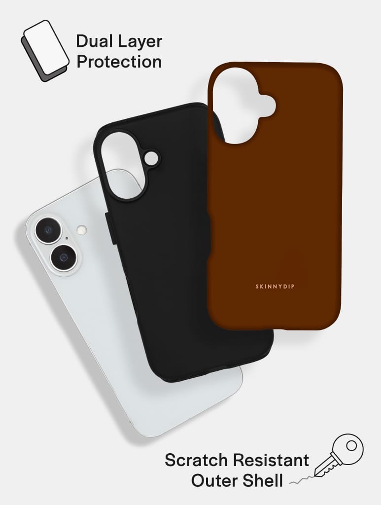 Warm Brown with Light Brown Solid Colour Ultra Protective iPhone Case Phone Cases Skinnydip London