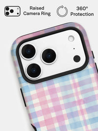 Watercolour Gingham Blue Pink Ultra Protective iPhone Case Phone Cases Skinnydip London