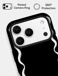 Wavy Frame Black with White Ultra Protective iPhone Case Phone Cases Skinnydip London
