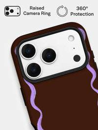 Wavy Frame Brown with Lilac Ultra Protective iPhone Case Phone Cases Skinnydip London