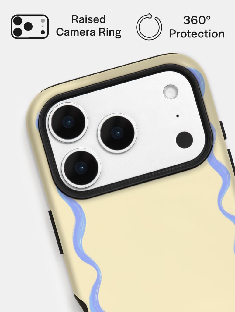Wavy Frame Butter with Blue Ultra Protective iPhone Case Phone Cases Skinnydip London