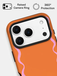 Wavy Frame Orange with Pink Ultra Protective iPhone Case Phone Cases Skinnydip London