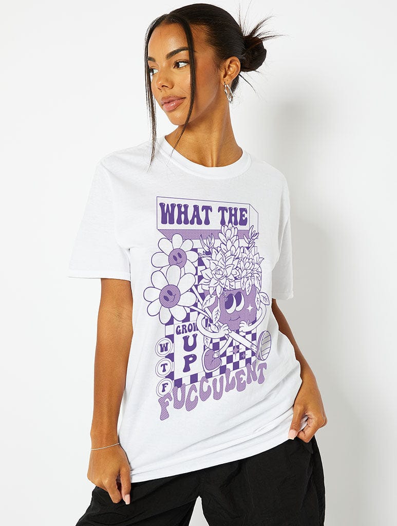 What the Fucculent White T-Shirt Tops & T-Shirts Skinnydip London