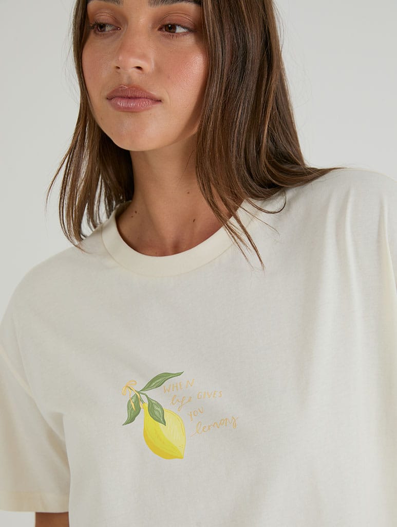 When Live Gives You Lemons T-Shirt In White Tops & T-Shirts Skinnydip London