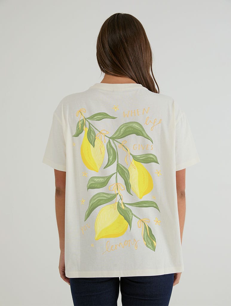 When Live Gives You Lemons T-Shirt In White Tops & T-Shirts Skinnydip London