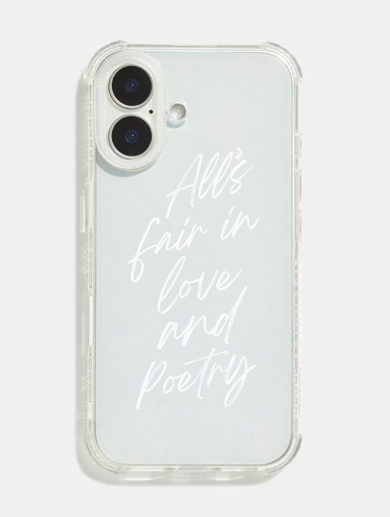 White All's Fair in Love & Poetry Shock iPhone Case Phone Cases Skinnydip London