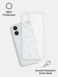 White Bows Shock iPhone Case Phone Cases Skinnydip London