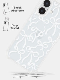 White Bows Shock iPhone Case Phone Cases Skinnydip London