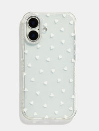 White Ditsy Hearts Shock iPhone Case Phone Cases Skinnydip London