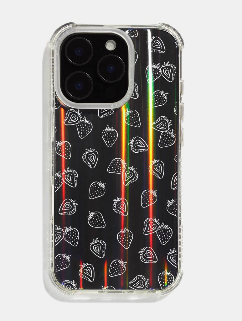 White Ditsy Strawberries Shock iPhone Case Phone Cases Skinnydip London