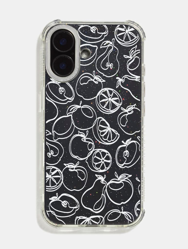 White Fruit Outline Shock iPhone Case Phone Cases Skinnydip London