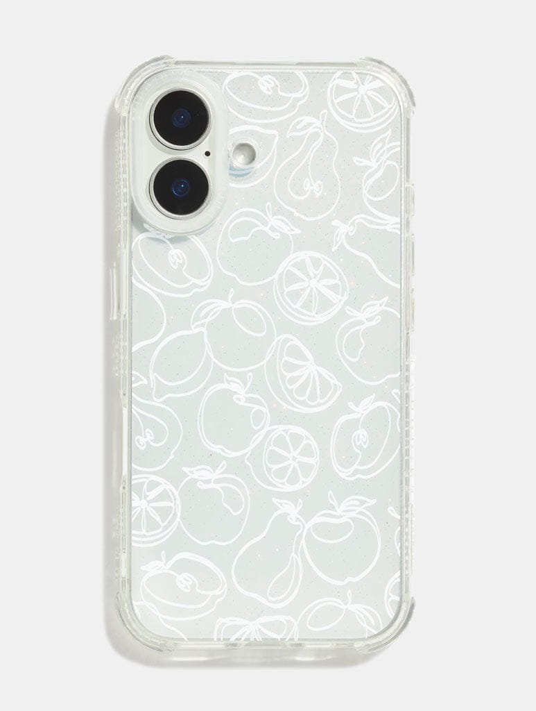 White Fruit Outline Shock iPhone Case Phone Cases Skinnydip London